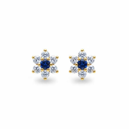 [P350] PENDIENTES ORO 18KL CRISOPAL ZAFIRO