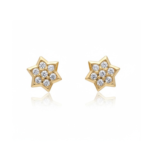 [P355] PENDIENTES ORO 18KL ESTRELLAS