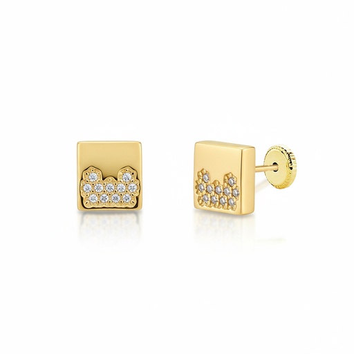 [P363] PENDIENTES ORO 18KL CUADRADOS