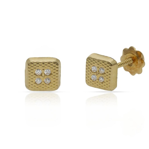 [P365] PENDIENTES ORO 18KL CUADRADOS