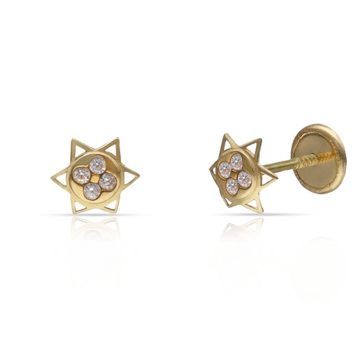 [P378] PENDIENTES ORO 18KL ESTRELLAS