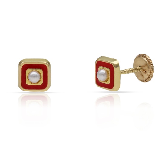 [P390] PENDIENTES ORO 18KL CUADRADOS