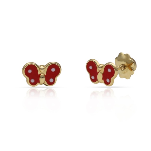 [P394] PENDIENTES ORO 18KL MARIPOSA