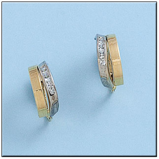 [P423] PENDIENTES ORO 18KL BICOLOR