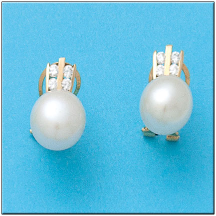[P466] PENDIENTES ORO 18KL PERLAS CULTIVADAS