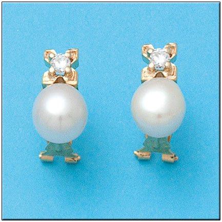[P468] PENDIENTES ORO 18KL PERLAS CULTIVADAS
