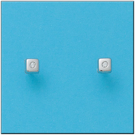 [P488] PENDIENTES ORO BLANCO 18KL CUADRADOS