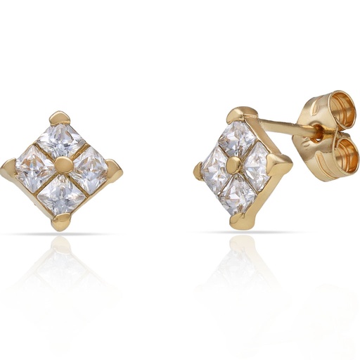[P493] PENDIENTES ORO 18KL CUADRADOS - 6.50x6.50MM