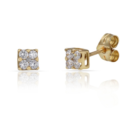 [P495] PENDIENTES ORO 18KL CUADRADOS - 4.50x4.50MM