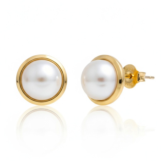 [P497/10] PENDIENTES ORO 18KL PERLA 10 MM