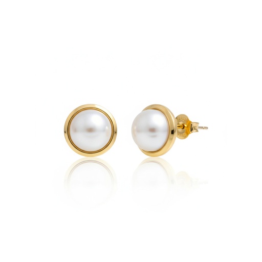 [P497/6] PENDIENTES ORO 18KL PERLA 6 MM