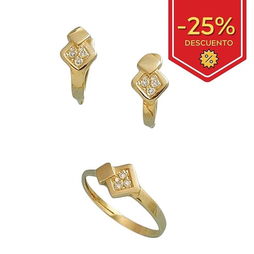[P5047] PENDIENTES ORO 18KL CIRCONITAS