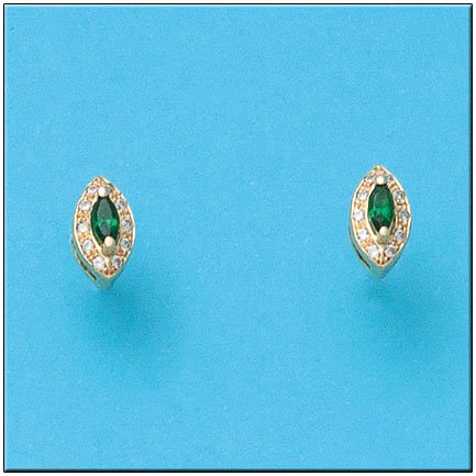 [P554] PENDIENTES ORO 18KL CRISOPAL VERDE
