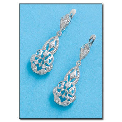 [P5681] PENDIENTES ORO BLANCO 18KL CIRCONITAS