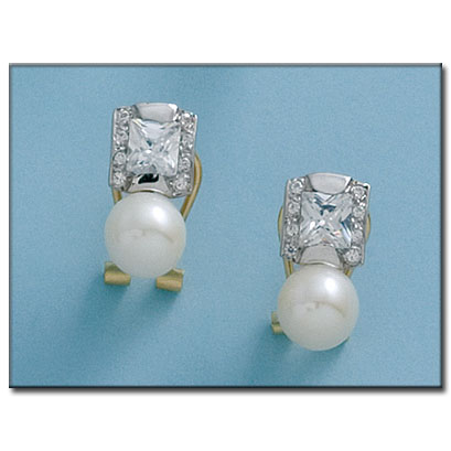 [P573] PENDIENTES ORO 18KL PERLAS
