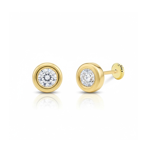 [P576A] PENDIENTES ORO 18KL CIRCONITAS - 7MM