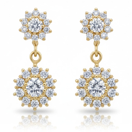 [P578] PENDIENTES ORO 18KL CIRCONITAS
