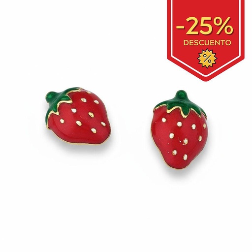[P5988] PENDIENTES ORO 18KL FRESA - 6X8MM