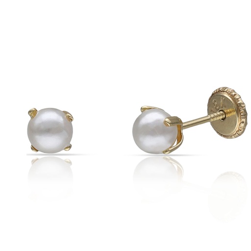 [P5P] PENDIENTES ORO 18KL PERLAS - 5MM