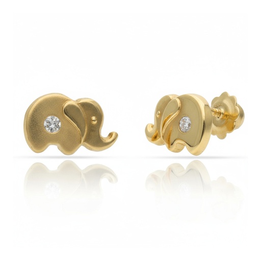 [P6000] PENDIENTES ORO 18KL ELEFANTE