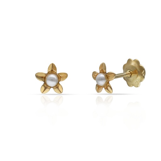 [P6007] PENDIENTES ORO 18KL FLOR