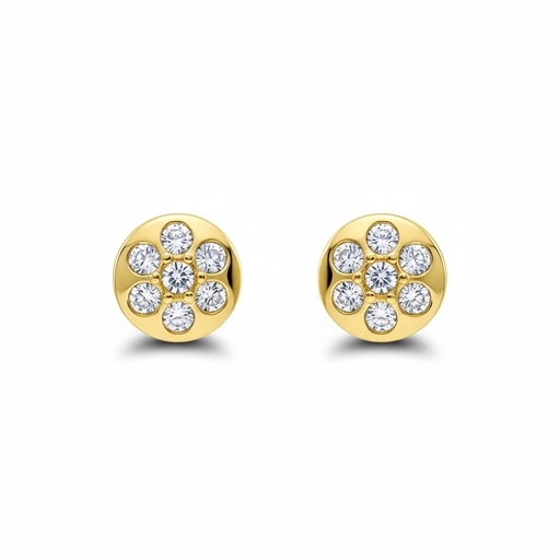 PENDIENTES ORO 18KL CIRCONITAS - 6MM