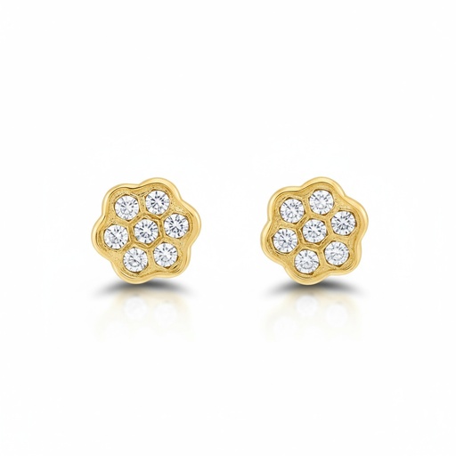 [P6018] PENDIENTES ORO 18KL FLORES