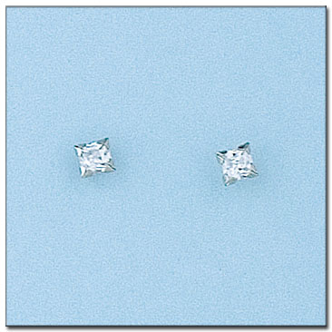 [P6073] PENDIENTES ORO BLANCO 18KL - 3X3