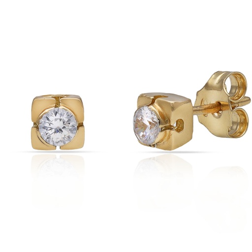[P610] PENDIENTES ORO 18KL CIRCONITAS - 5x5MM