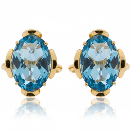[P611] PENDIENTES ORO 18KL PIEDRA COLOR
