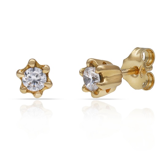 [P615] PENDIENTES ORO 18KL CIRCONITAS