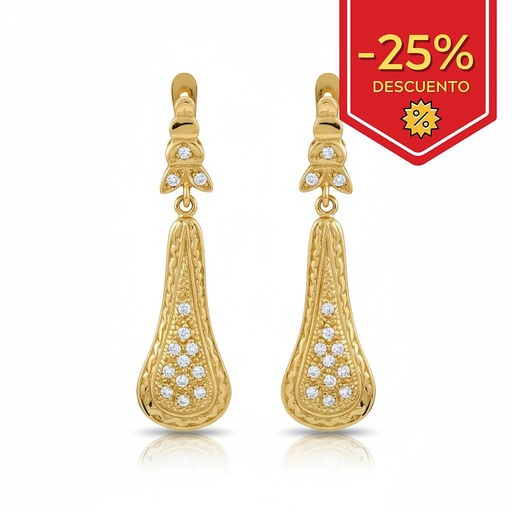 [P6323] PENDIENTES EN ORO DE 18KL CIRCONITAS