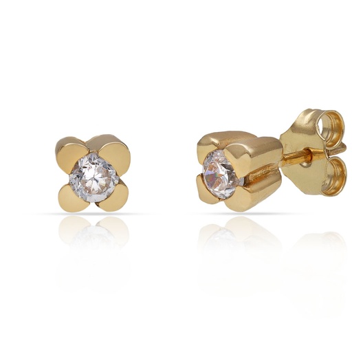 [P639] PENDIENTES ORO 18KL CIRCONITAS