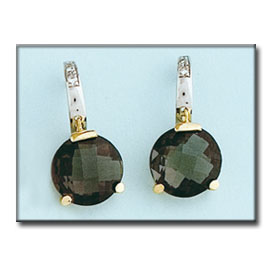[P6405] PENDIENTES ORO 18KL BICOLOR OLIVINA