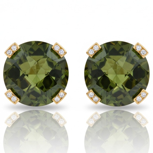 [P6613] PENDIENTES ORO 18KL OLIVINA
