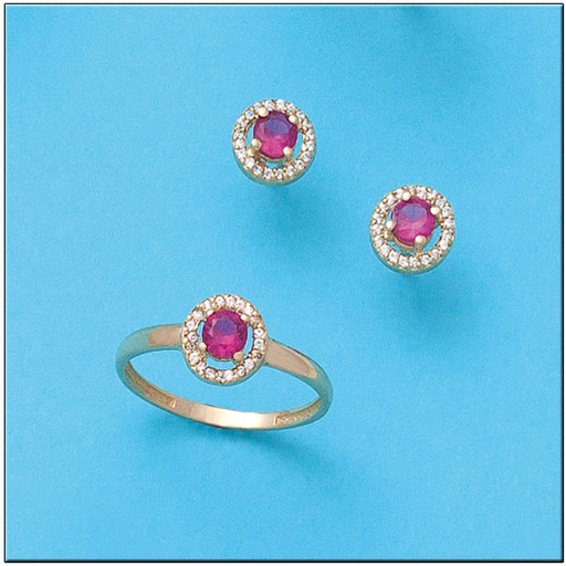 [P6703] PENDIENTES ORO 18KL CRISOPAL ROJO