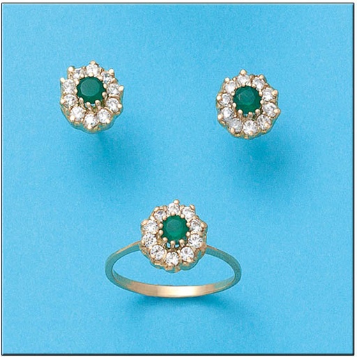 [P6705] PENDIENTES ORO 18KL CRISOPAL VERDE
