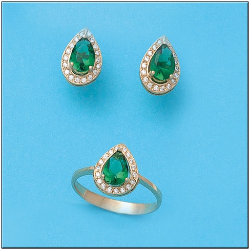 [P6708] PENDIENTES ORO 18KL CRISOPAL VERDE