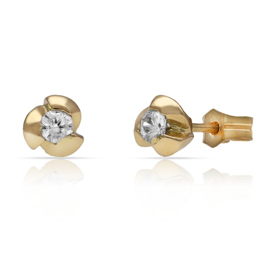 [P674] PENDIENTES ORO 18KL CIRCONITAS