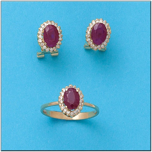 [P6765] PENDIENTES ORO 18KL RUBIES FINOS