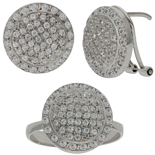 [P6790] PENDIENTES ORO BLANCO 18KL CIRCONITAS