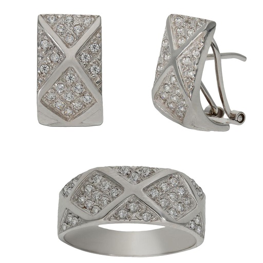 [P6791] PENDIENTES ORO BLANCO 18KL CIRCONITAS