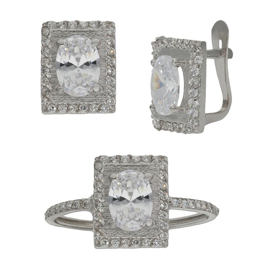 [P6805] PENDIENTES ORO BLANCO 18KL CIRCONITAS