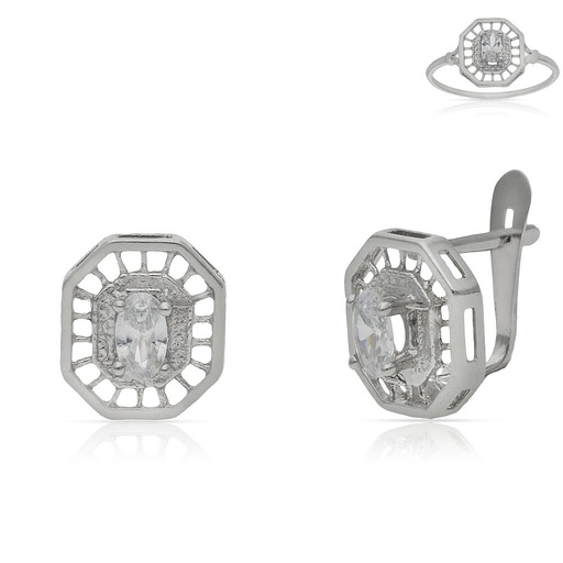 [P6807] PENDIENTES ORO BLANCO 18KL CIRCONITAS