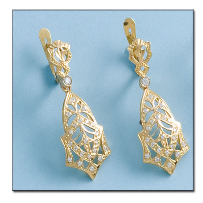 [P687] PENDIENTES ORO 18KL CIRCONITAS