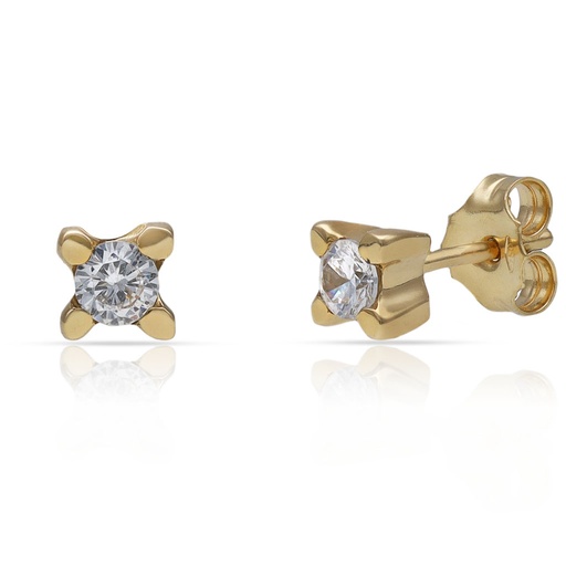 [P693] PENDIENTES ORO 18KL CIRCONITAS