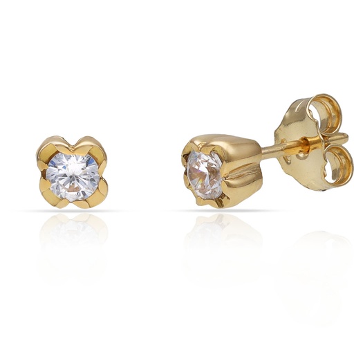 [P694] PENDIENTES ORO 18KL CIRCONITAS - 5x5MM