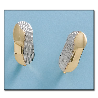 [P716] PENDIENTES ORO 18KL BICOLOR TALLADOS