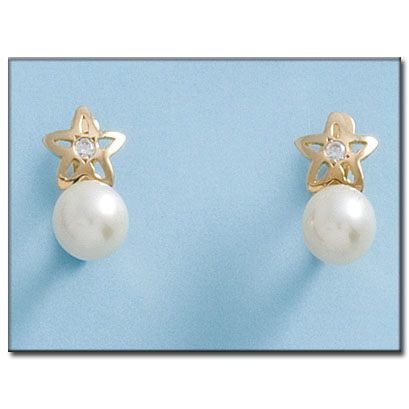 [P728] PENDIENTES ORO 18KL PERLAS