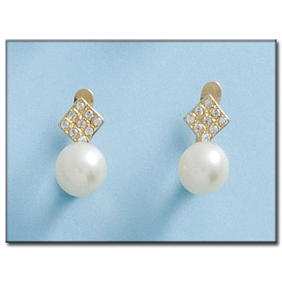[P729] PENDIENTES ORO 18KL CON PERLAS